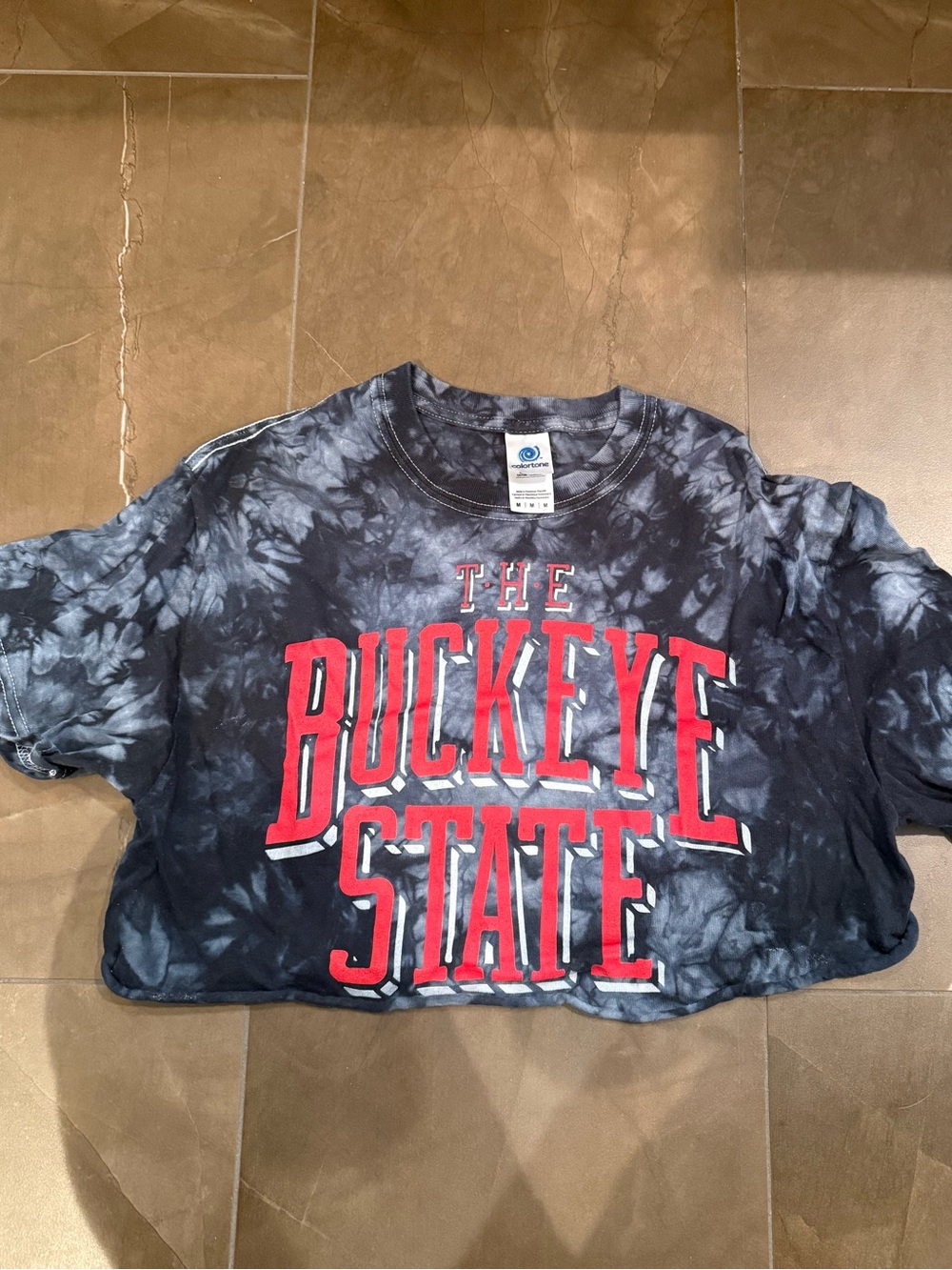 Kids Tie-Dye 'The Buckeye State' Graphic Tee - Black & Red
